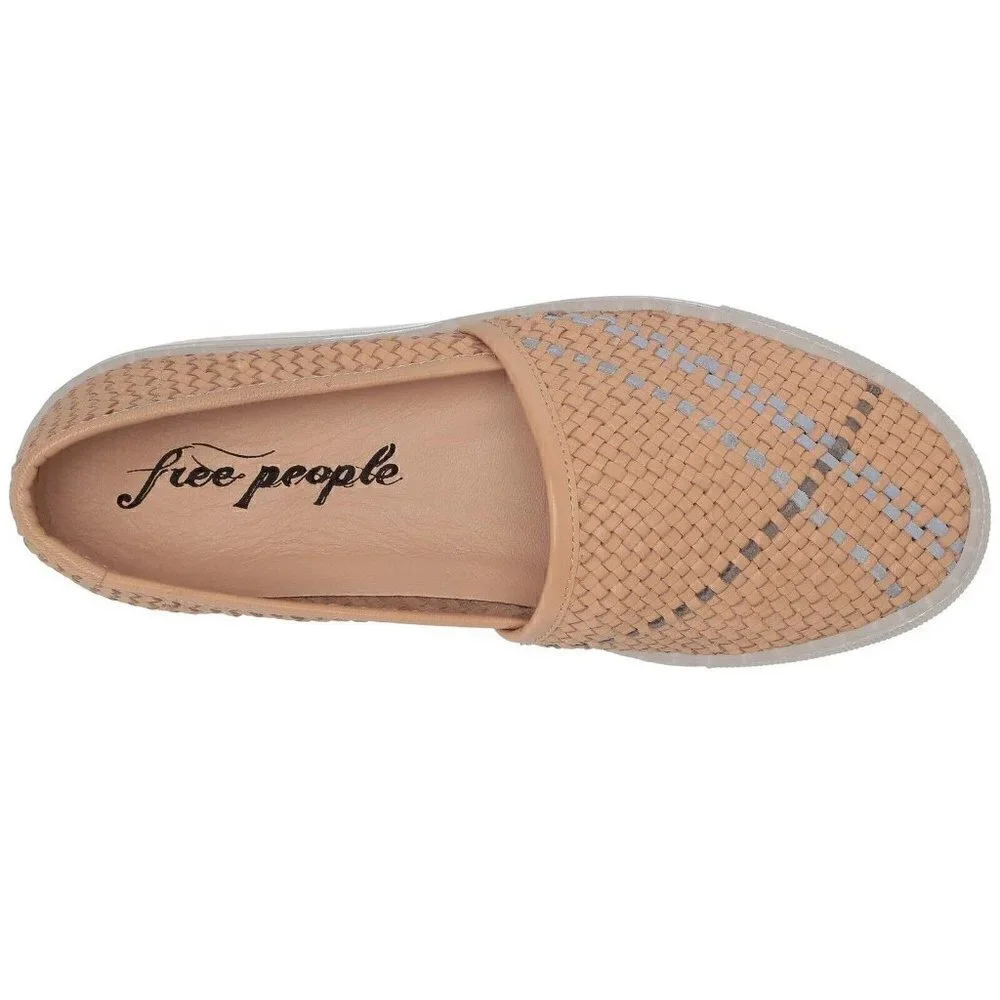 NEW Free People Santorini Sneaker Womens 41 / 11 Natural Combo Tan Slip-On Shoes